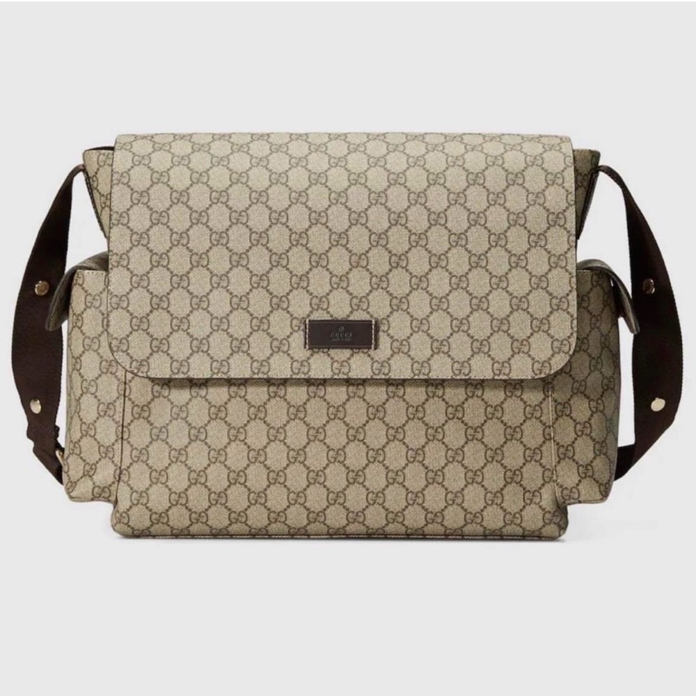 Gucci Signature Beige and Brown Messenger Bag